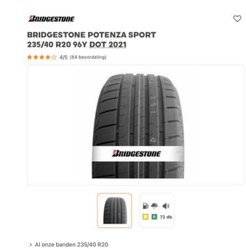 Bridgestone Potenza Sport 235/40/R20 NIEUW 4 keer beschikbaar voor biedingen