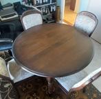 Uitschuifbare tafel en 4 stoelen, Huis en Inrichting, Tafels | Eettafels, Ophalen, Rechthoekig, 50 tot 100 cm