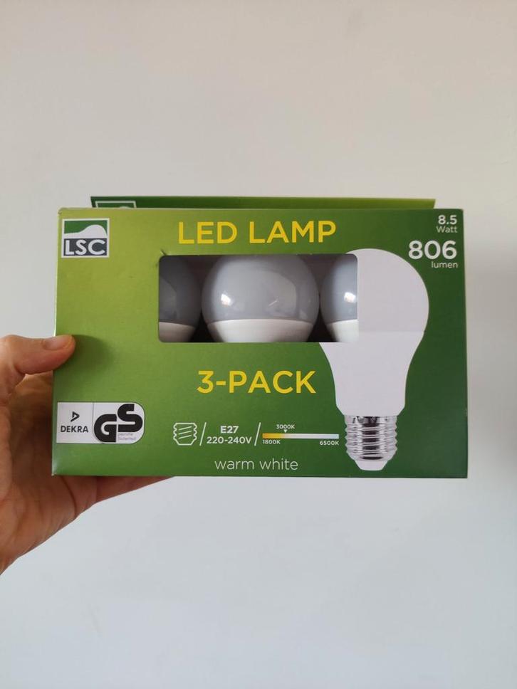 LSC LED Lamp 3-Pack E27 Nieuw, Huis en Inrichting, Lampen | Losse lampen, Nieuw, Led-lamp, Minder dan 30 watt, E27 (groot), Ophalen of Verzenden