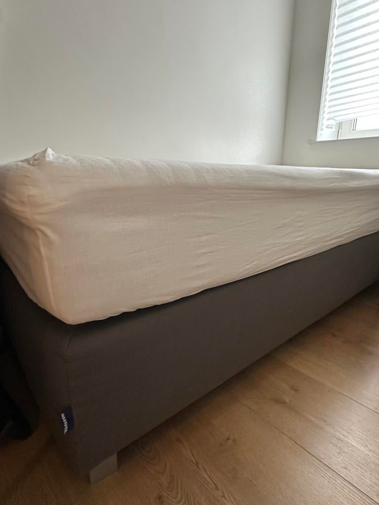 Karlsson Boxspring 90x200 Grijs, Huis en Inrichting, Slaapkamer | Boxsprings, Ophalen, 90 cm, Eenpersoons, Zo goed als nieuw