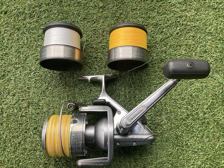Shimano Biomaster GTX 8000 + 2 Spoelen, Watersport en Boten, Hengelsport | Zeevissen, Gebruikt, Molen, Ophalen of Verzenden