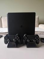 Playstation 4 Slim +2 controllers, Ophalen, 500 GB, Met 2 controllers, Zo goed als nieuw
