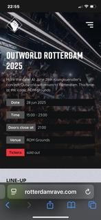 4 kaarten outworld Rotterdam rave 28 juni, Tickets en Kaartjes, Evenementen en Festivals, Twee personen