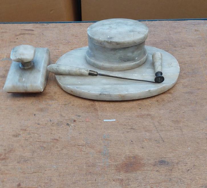 114154 marmeren burau set WD 008, Antiek en Kunst, Curiosa en Brocante, Ophalen of Verzenden