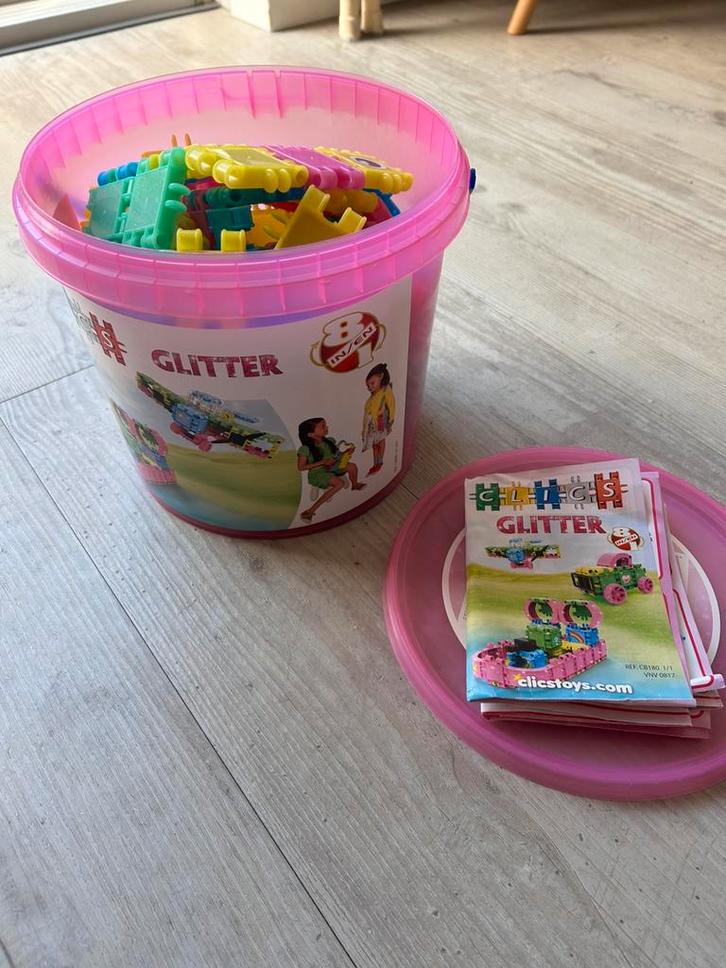 Clics Bouwstenen - Glitter Bouwset 8in1, Kinderen en Baby's, Speelgoed | Bouwstenen, Zo goed als nieuw, Ophalen
