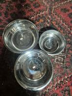 Set van 3 Voerbakken -, Overige materialen, Schaal, Rond, Nieuw