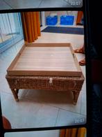 Rieten Hokker / Sidetable - 65x65 cm, Overige materialen, Gebruikt, 50 tot 100 cm, Vierkant