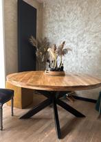 Ronde Mangohout tafel 150cm zeet goed, Huis en Inrichting, Tafels | Eettafels, Ophalen of Verzenden, Zo goed als nieuw, Rond, 100 tot 150 cm