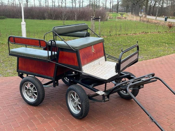 Menwagen inclusief tuig, 4 wielen geremd, Dieren en Toebehoren, Rijtuigen en Koetsen, Gebruikt, Wagonette, Pony