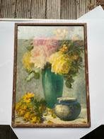 Vintage Litho Achterglas Bloemenstilleven, Antiek en Kunst, Kunst | Schilderijen | Klassiek, Ophalen