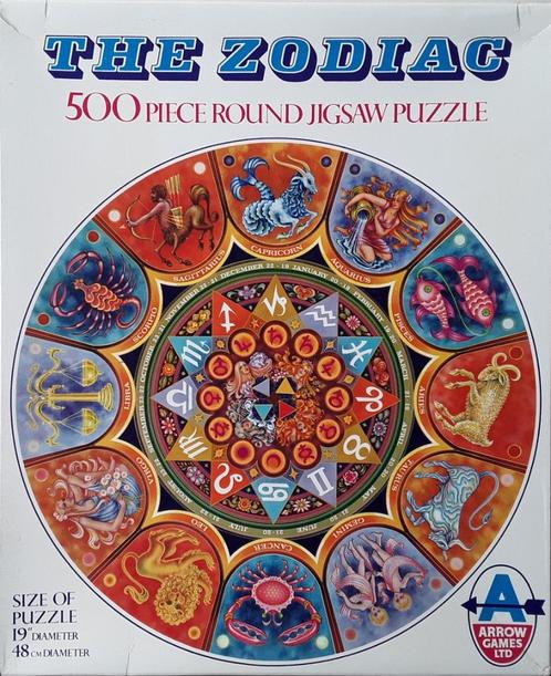 Arrow puzzel Zodiac met 500 st. Jaren '70 stijl. Compleet., Hobby en Vrije tijd, Denksport en Puzzels, Zo goed als nieuw, Legpuzzel