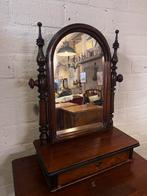 Antieke Kapspiegel met Lade, Ophalen of Verzenden, Ovaal, 50 tot 100 cm, 100 tot 150 cm