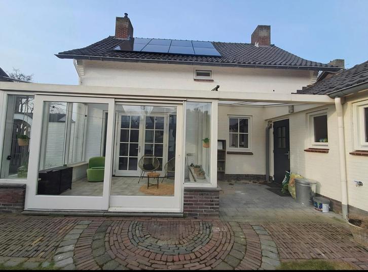 Overkapping-serre - schuifpui, Doe-het-zelf en Verbouw, Kozijnen en Schuifpuien, Gebruikt, Schuifpui, Hout, 225 cm of meer, 225 cm of meer