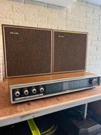 Vintage Philips 701 radio met 2 boxen, Antiek en Kunst, Antiek | Tv's en Audio, Ophalen