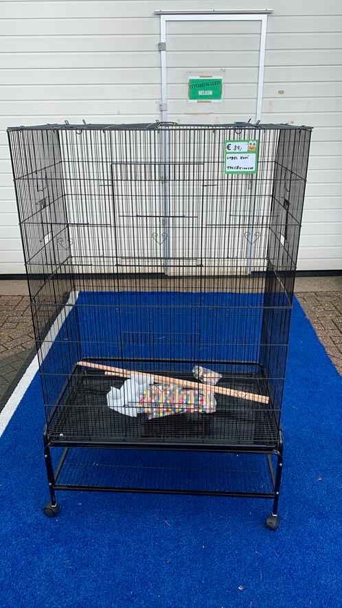 PawHut Vogel kooi inclusief zitstokken speelgoed zwart, Dieren en Toebehoren, Vogels | Hokken en Kooien, Nieuw, Vogelkooi, Metaal