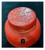 Korting Rode oosterse Chinese bamboe voorraadpot, Ophalen of Verzenden