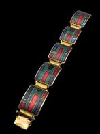 Modernistische kleurrijke Emaille Armband ( Wilhelm Leyser ), Sieraden, Tassen en Uiterlijk, Antieke sieraden, Verzenden, Overige materialen