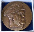 Bronzen Penning Luitenant Admiraal C.E.L. Helfrich, Ophalen of Verzenden, Brons, Nederland