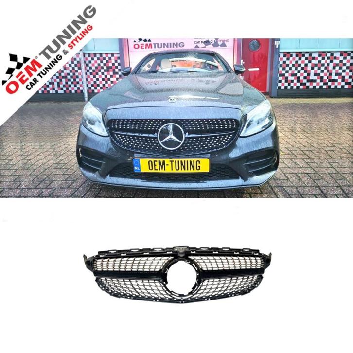 Mercedes-Benz C-Class W205 |BLACKDIAMONDGRILLE | 18-22 |CAM, Auto diversen, Tuning en Styling, Ophalen of Verzenden