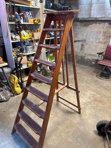 Antieke Uitzettrap - Compleet & Heel hoog 170 cm beschikbaar voor biedingen