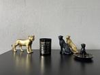 Decoratie kaars beeld schaaltje luipaard panter leopard, Ophalen of Verzenden, Zo goed als nieuw