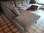 Olijfgroene U-bank loungebank, Huis en Inrichting, Banken | Bankstellen, Ophalen, Stof, Hoekbank, 300 cm of meer