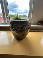 Antieke Messing Bloempot met Rozenmotief, Ophalen of Verzenden