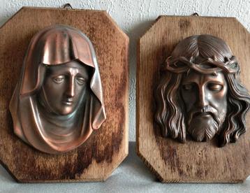 Brons kleurige Maria en Christus( Kruisweg afbeelding) beschikbaar voor biedingen