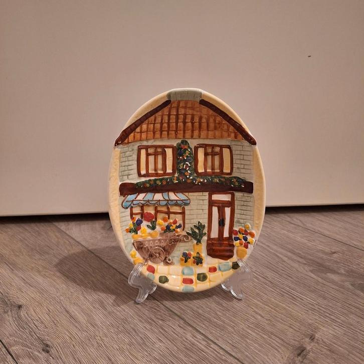 Decoratie bordje sier bordje 12,5x16,5 cm., Antiek en Kunst, Antiek | Wandborden en Tegels, Ophalen of Verzenden