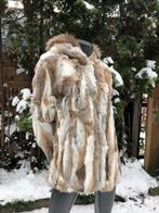 Prachtige bontjas konijn met capuchon, maat L, Ophalen of Verzenden, Zo goed als nieuw, Maat 42/44 (L), Bruin