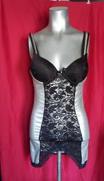 Kinky /fetish "rubber" lingerie jurkje M, Ophalen of Verzenden, Grijs, Nachtkleding