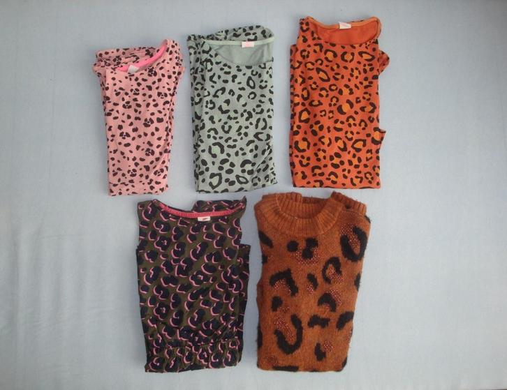 Set 5 Hema jurken poema/ panter print maat 134/140, Kinderen en Baby's, Kinderkleding | Maat 134, Zo goed als nieuw, Meisje, Jurk of Rok