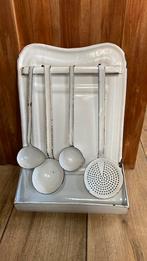 Oud Wit emaille lepelrek, Antiek en Kunst, Antiek | Emaille, Ophalen of Verzenden