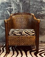BIRMA MYANMAR RIET ROTAN GEVLOCHTEN FAUTEUIL STOEL, Huis en Inrichting, Fauteuils, Ophalen, Zo goed als nieuw, 75 tot 100 cm, 50 tot 75 cm