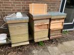 3 bijenkasten compleet voornamelijk cederhout, Bijen