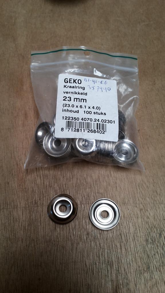 Kraalringen 23mm messing vernikkeld Geko, Doe-het-zelf en Verbouw, Deuren en Horren, Nieuw, Buitendeur, 200 tot 215 cm, 120 cm of meer