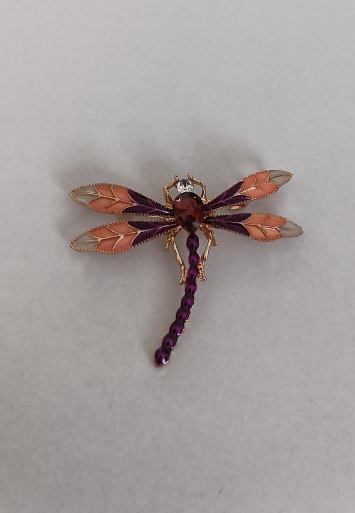 Libelle broche, Sieraden, Tassen en Uiterlijk, Broches, Nieuw, Overige materialen, Overige kleuren, 4 tot 7 cm, Met strass, Ophalen of Verzenden
