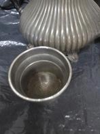 Antieke Tinnen koffiepot met Warmhouder, Antiek en Kunst, Antiek | Tin, Ophalen of Verzenden