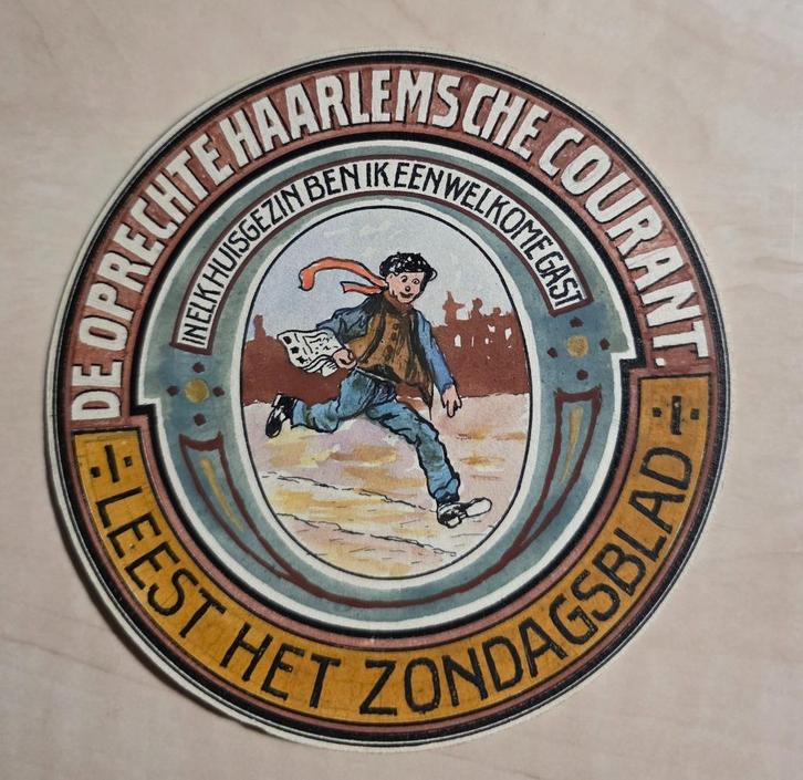 045) ORIGINEEL ONTWERP DE OPRECHTE HAARLEMSCHE COURANT, Verzamelen, Merken en Reclamevoorwerpen, Gebruikt, Overige typen, Ophalen of Verzenden
