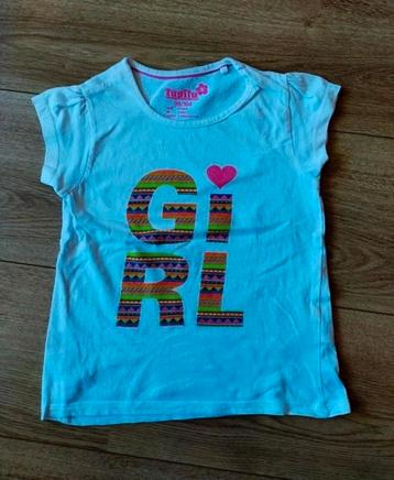 Zgan! Lief wit t-shirt GIRL van Lupilu! Mt 98/104
 beschikbaar voor biedingen