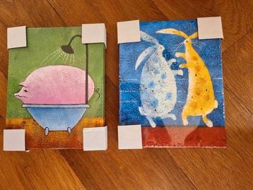 Grappige kinderschilderijtjes, 2x, nieuw in de verpakking.  beschikbaar voor biedingen