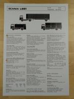 Scania LB 81 Technische Specificatie Folder 1978 LB81 4x2, Ophalen, Zo goed als nieuw, Overige merken, Scania