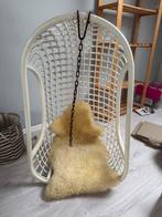 HK-living Hangstoel wit rotan 55x72x110cm, Ophalen, Gebruikt, Eenpersoons, Buiten