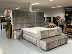 Luxe Velvet Croco Boxspring Valentijn met TV lift - NIEUW, Huis en Inrichting, Slaapkamer | Boxsprings, Nieuw, Grijs, 180 cm, Ophalen of Verzenden