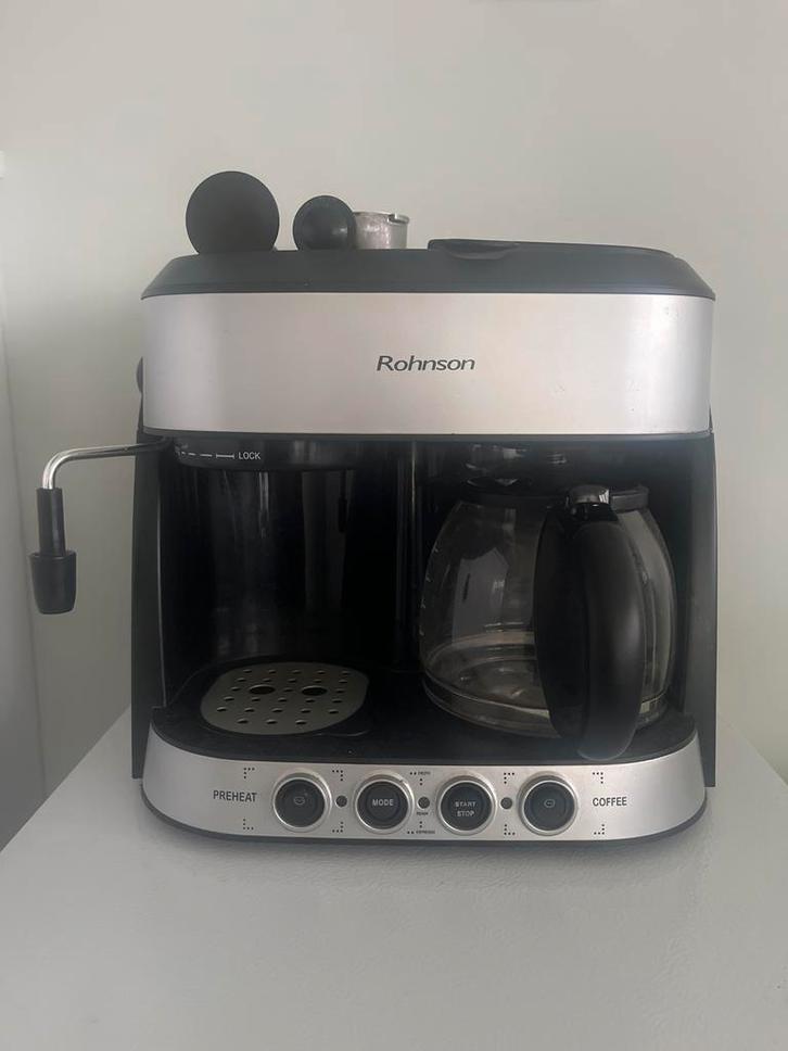 Rohnson Koffiezetapparaat Combi, Witgoed en Apparatuur, Koffiezetapparaten, Zo goed als nieuw, Gemalen koffie, Combi, Stoompijpje