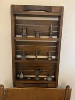 tinnen miniatuurtjes in houten kast, Antiek en Kunst, Ophalen