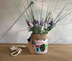 Schattige gerestylde vintage bloemen bliklamp, Uniek bloemen restyle upcycle, Nieuw, Ophalen of Verzenden, Metaal
