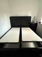 Zwart Bed met Opbergruimte & Nachtkastjes, Huis en Inrichting, Ophalen, Verstelbaar, Zwart, Tweepersoons
