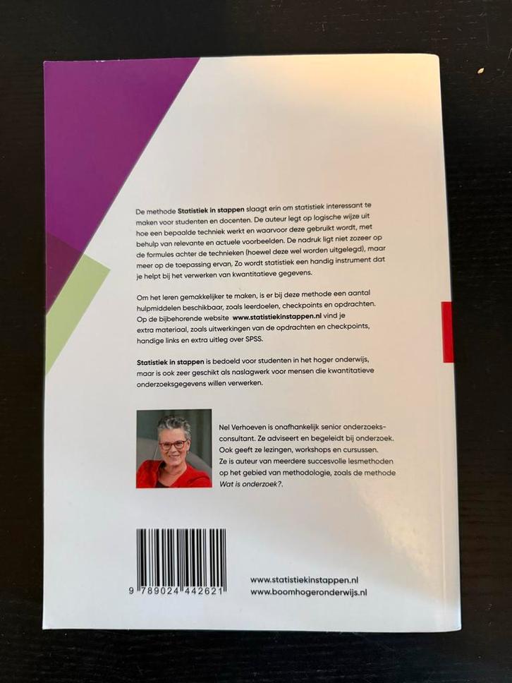 Statistiek in stappen - Nel Verhoeven, Boeken, Studieboeken en Cursussen, Zo goed als nieuw, HBO, Beta, Ophalen of Verzenden