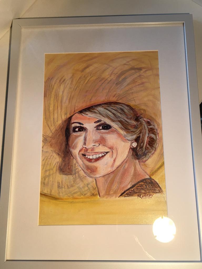 Handgeschilderd portret  Koningin Maxima, Ophalen of Verzenden